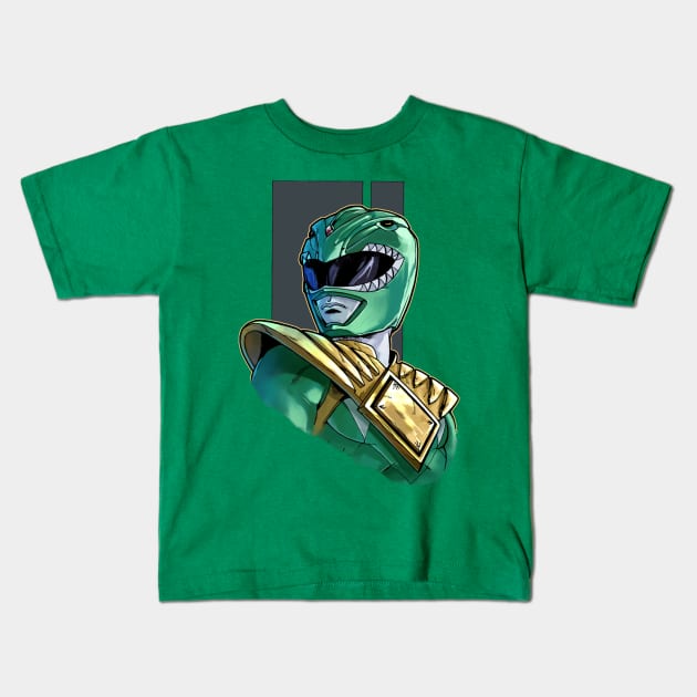 Tommy The Green Ranger Kids T-Shirt by AdventureWizardLizard